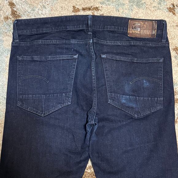 G Star Raw 3301 Deconstructed Slim Straight Jeans Size 36x32 Dark Wash - Picture 3 of 6